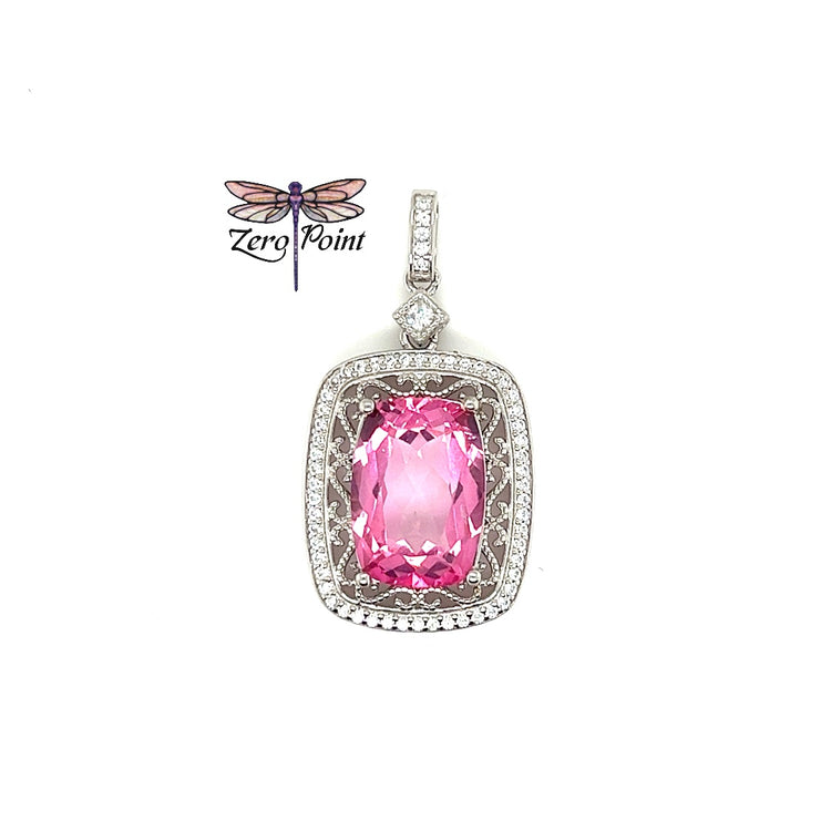 Pink Topaz Rec Pendant