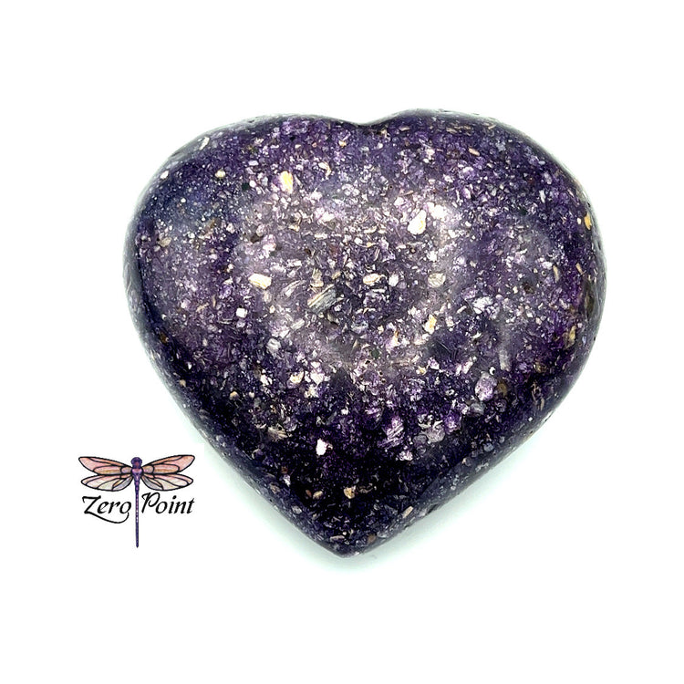 Lepidolite Heart 3"+ - Zero Point Crystals