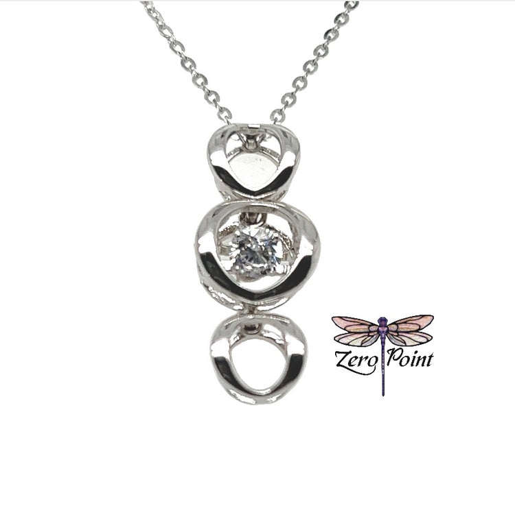 CZ Dancing Stone Triple Circle Pendant - Zero Point Crystals