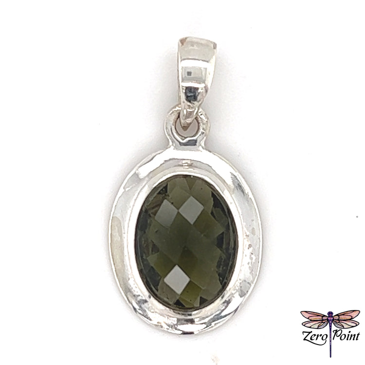 Faceted Moldavite Pendant 3749 - Zero Point Crystals