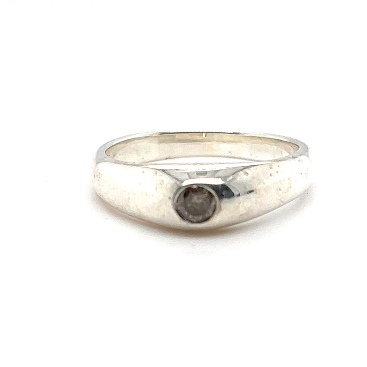 Faceted Simple Diamond Ring - Zero Point Crystals