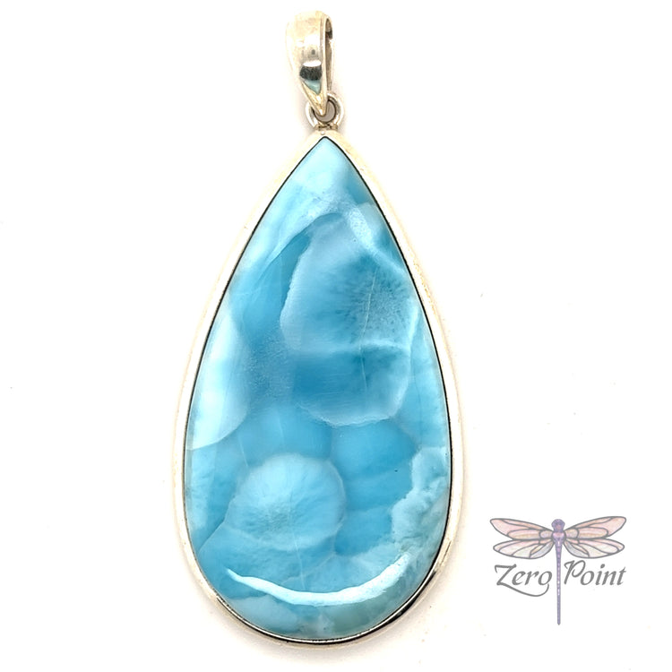 Larimar Teardrop Pendant 3051 - Zero Point Crystals