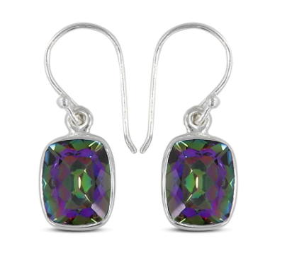 Mystic Topaz Cushion Earrings - Zero Point Crystals