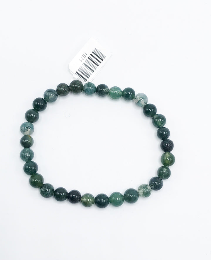 Moss Agate Stretch Bracelet - Zero Point Crystals