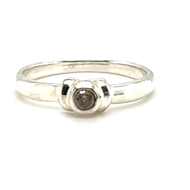 Faceted Bezel Diamond Ring - Zero Point Crystals