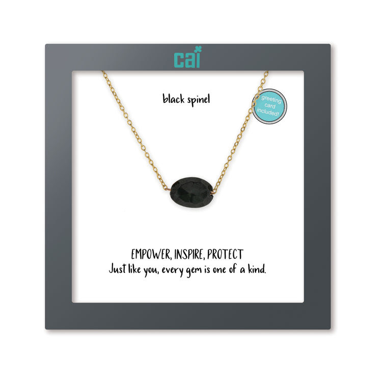 Oval Genuine Gemstone Necklace - Zero Point Crystals