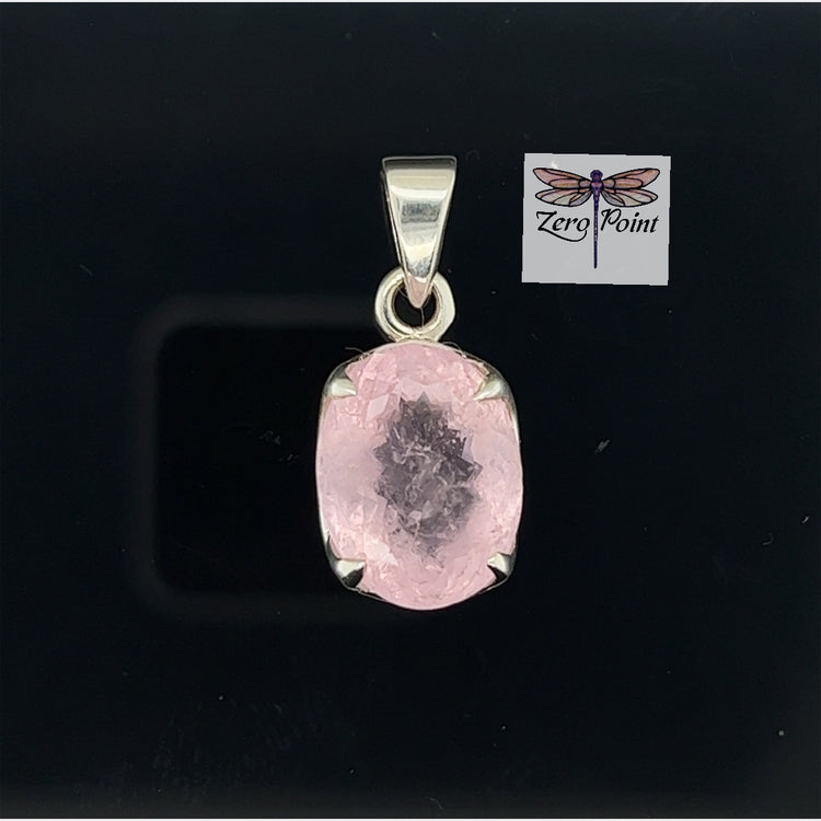 Morganite Faceted Oval Pendant - Zero Point Crystals