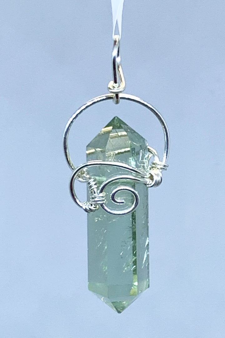 Prasiolite Wire Wrap Pendant - Zero Point Crystals