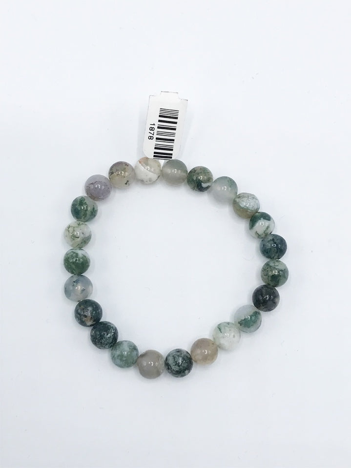 Moss Agate Stretch Bracelet - Zero Point Crystals