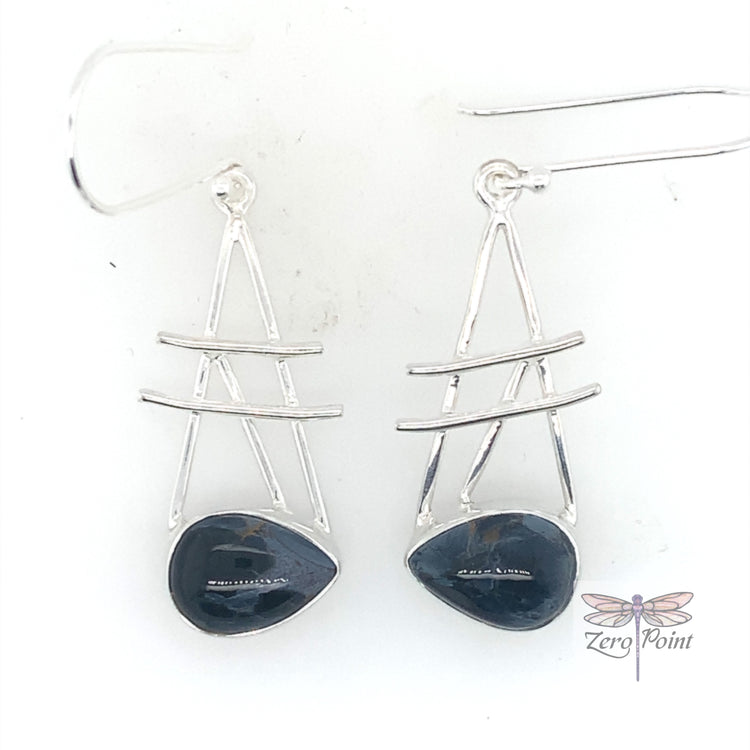 Pietersite Dangle Earrings - Zero Point Crystals