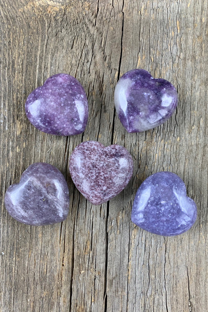 Lepidolite Hearts - Zero Point Crystals