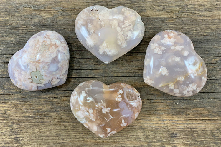 Flower Agate Heart - Zero Point Crystals