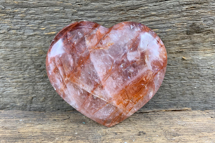 Hematoid Quartz Heart - Zero Point Crystals
