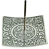 Floral Carved Aluminum Stick Burner - 4"x4" - Zero Point Crystals