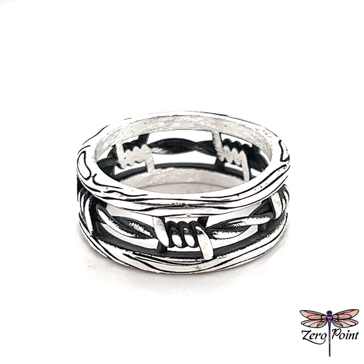 Barb Wire Sterling Ring - Zero Point Crystals