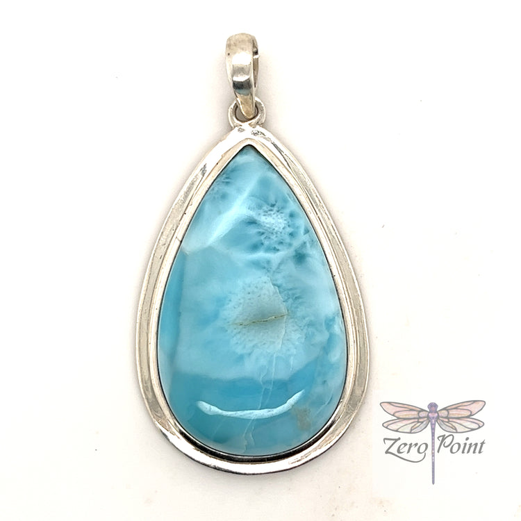 Larimar Teardrop Pendant 7134 - Zero Point Crystals