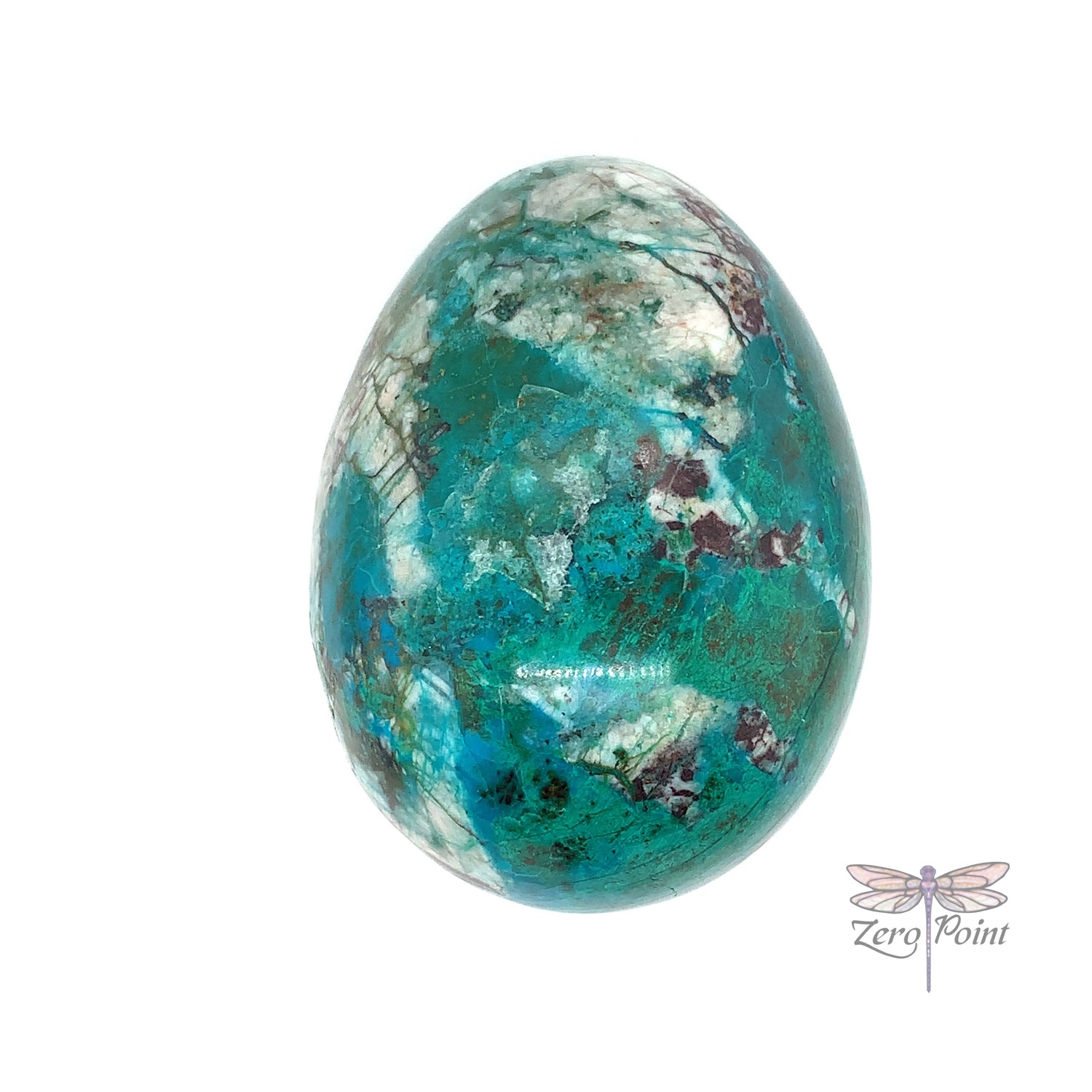 Chrysocolla Egg - Zero Point Crystals