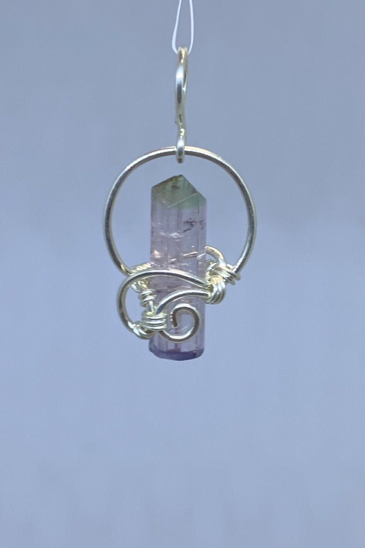 Watermelon Tourmaline Wire Wrap Pendant - Zero Point Crystals