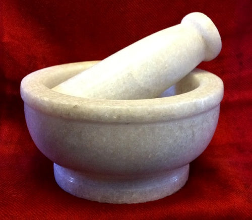 5" White Marble Mortar & Pestle - Zero Point Crystals