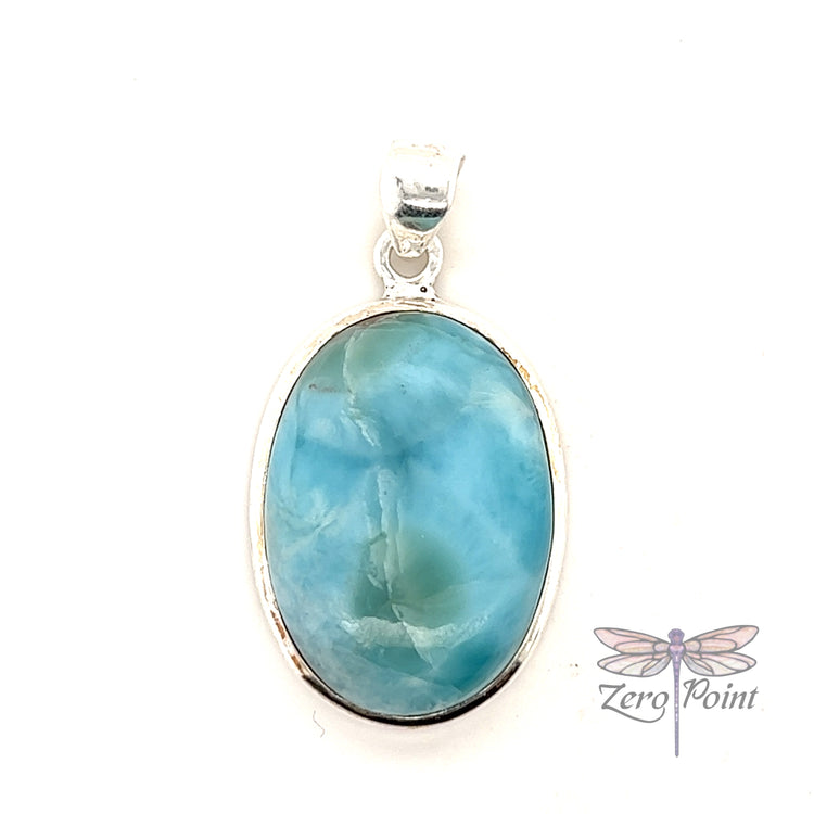 Larimar Oval Pendant 3050 - Zero Point Crystals