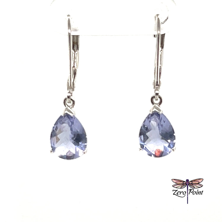 Helenite Pear Dangle Earrings - Zero Point Crystals