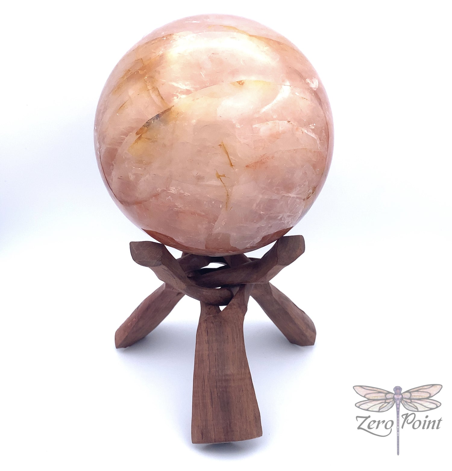 Hematoid Quartz Sphere  6" - Zero Point Crystals