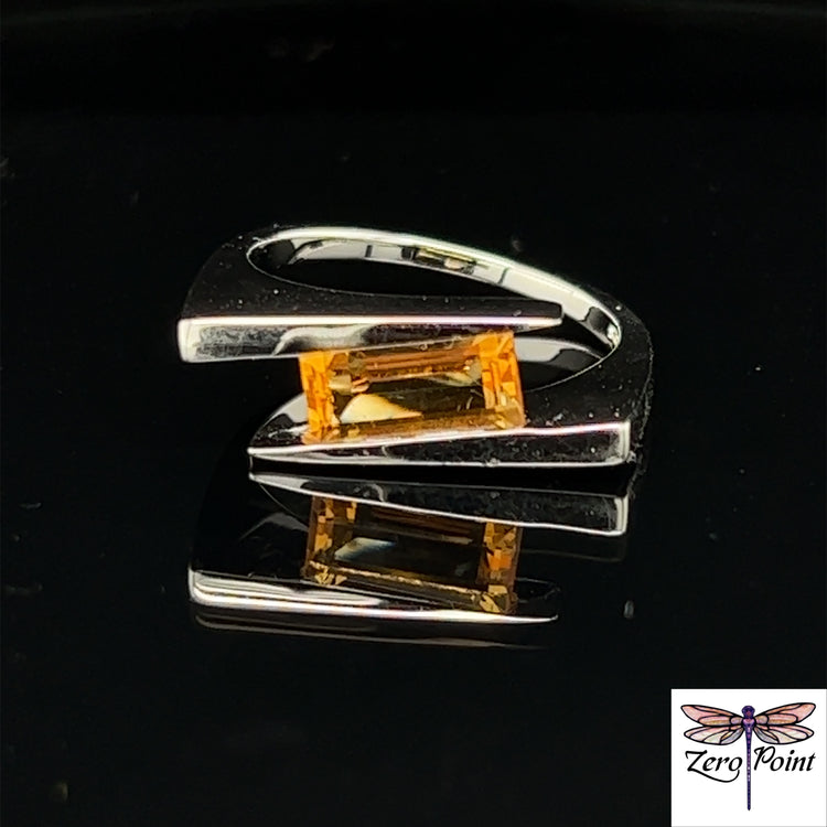 Citrine Tension Set Ring - Zero Point Crystals