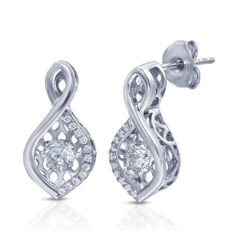 CZ Dancing Stone Infinity Earrings - Zero Point Crystals