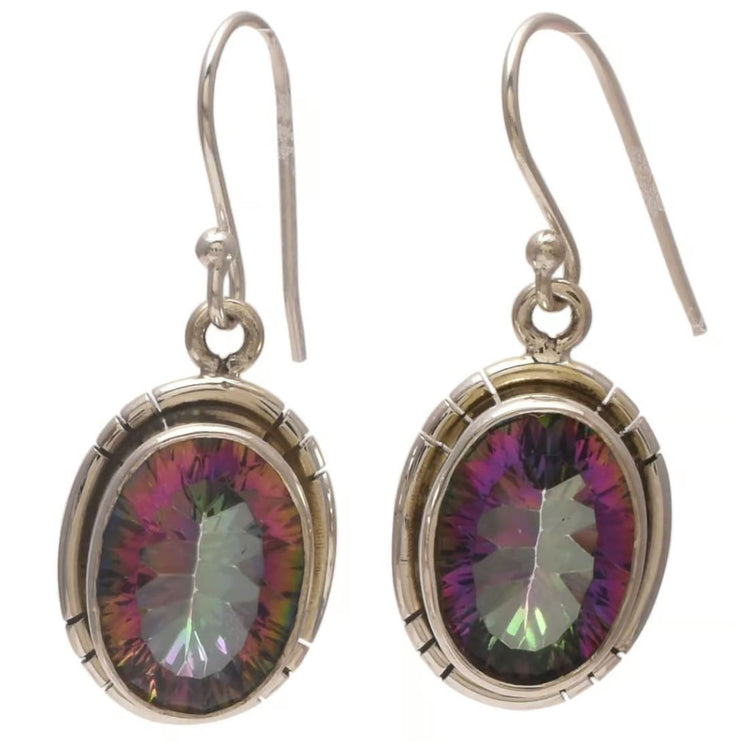 Mystic Topaz dangle Earrings - Zero Point Crystals