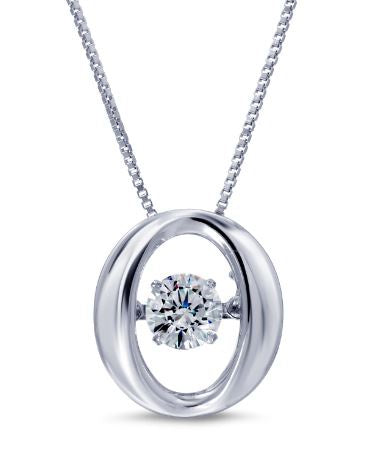 CZ Dancing Stone Oval Pendant - Zero Point Crystals