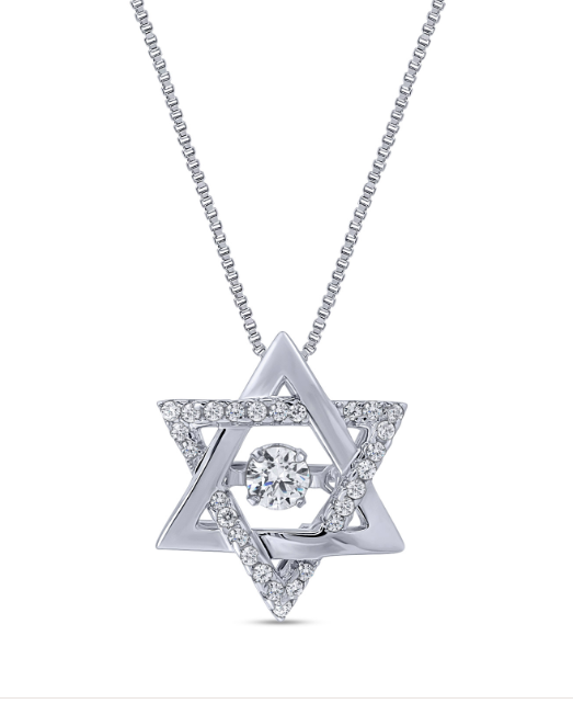 CZ Dancing Stone Star Of David Pendant - Zero Point Crystals