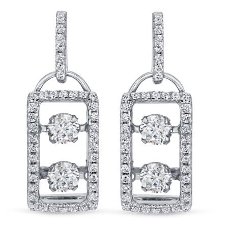 CZ Dancing Stone Rec Earrings - Zero Point Crystals