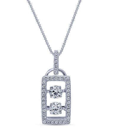 CZ Dancing Stone Rec Pendant - Zero Point Crystals