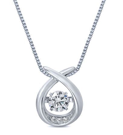 CZ Dancing Stone Twist Cross Pendant - Zero Point Crystals