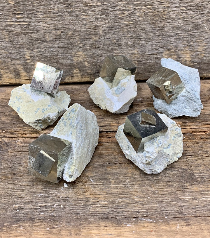 Pyrite Cube in Matrix 3/4" - Zero Point Crystals