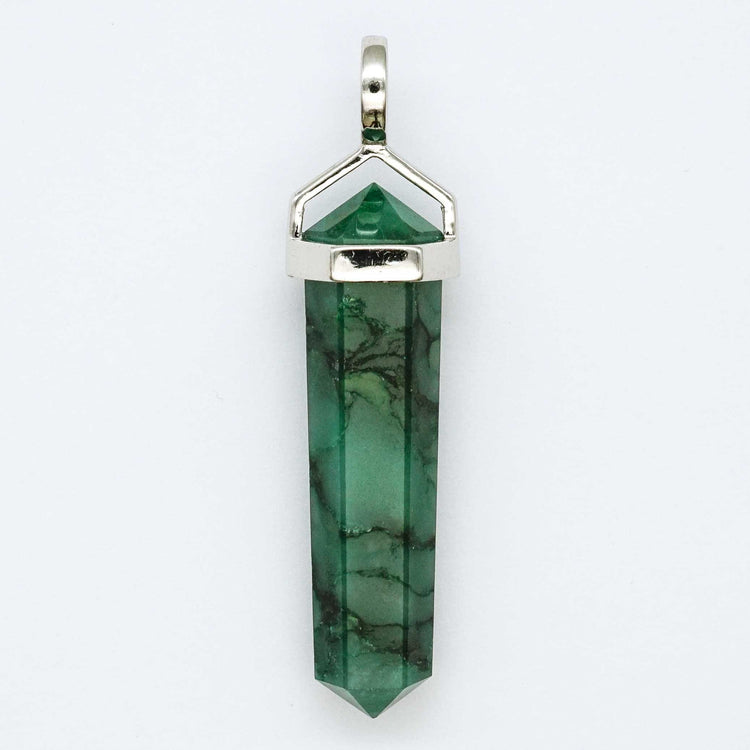 Jade Double Point Pendant - Zero Point Crystals