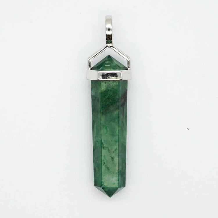 Jade Double Point Pendant - Zero Point Crystals
