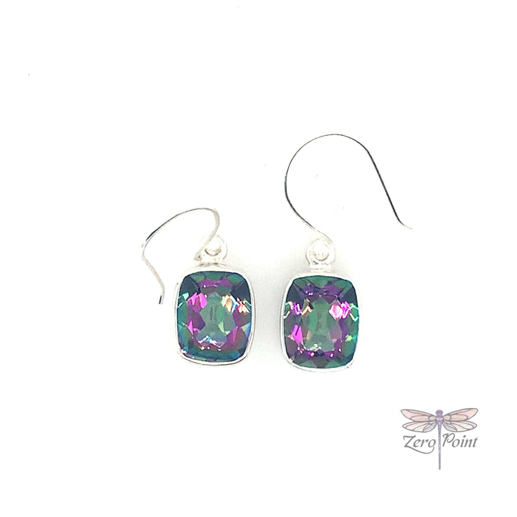 Mystic Topaz Cushion Earrings - Zero Point Crystals