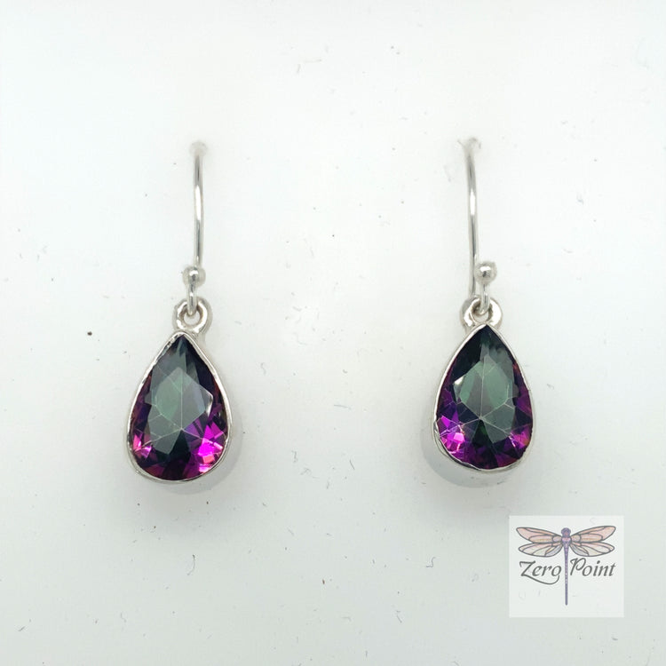 Mystic Topaz Pear Earrings - Zero Point Crystals