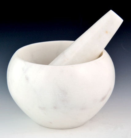 White Marble Mortar & Pestle - Zero Point Crystals