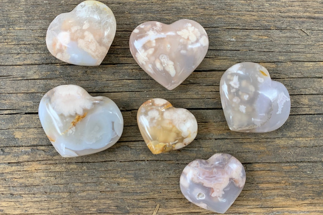 Flower Agate Heart - Zero Point Crystals