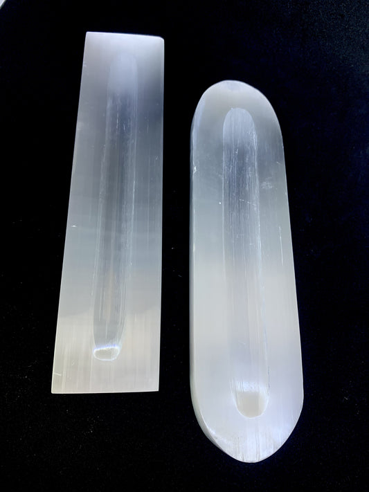 Selenite Carved Charging Bar - Zero Point Crystals