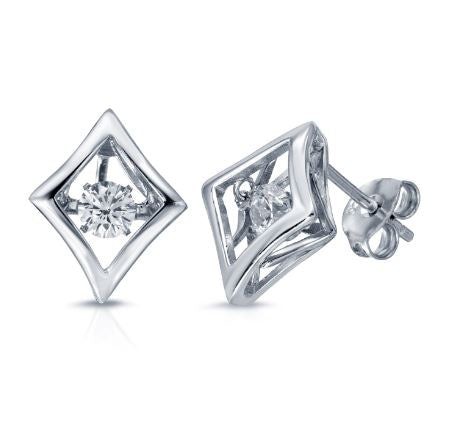 CZ Dancing Stone Post Earrings - Zero Point Crystals