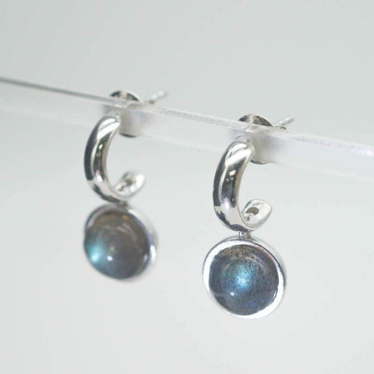 Labradorite Hoop Earrings - Zero Point Crystals