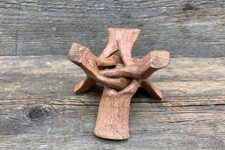 Wooden Cobra Tripod Stand - Zero Point Crystals