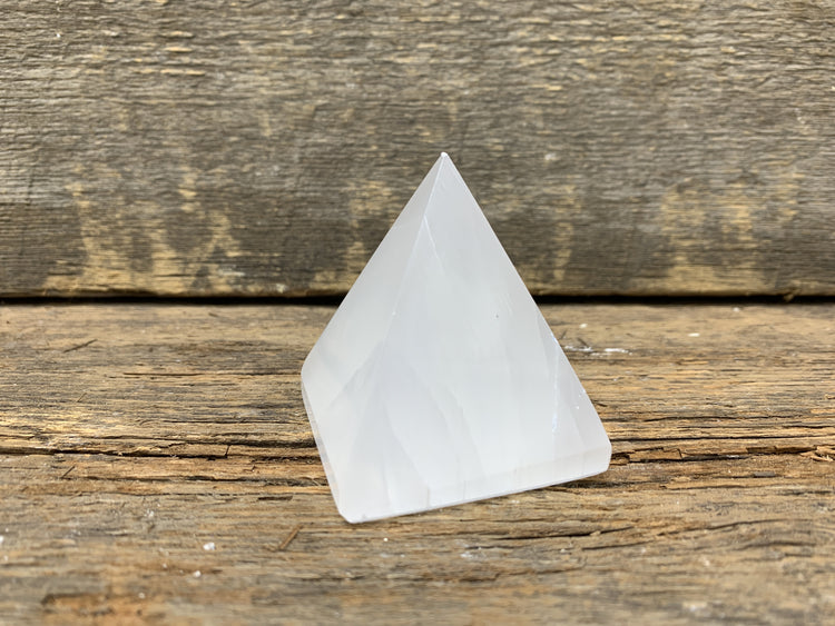 Selenite Pyramid - Zero Point Crystals