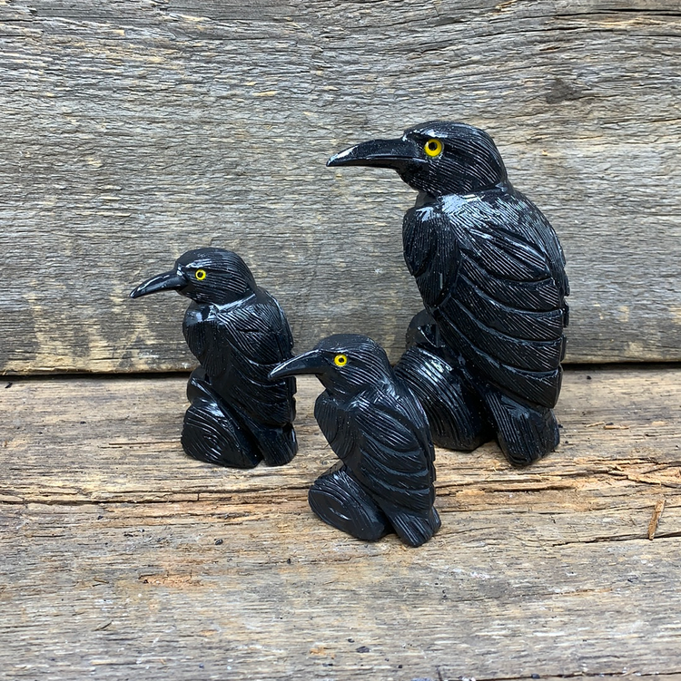 Onyx Carved Raven - Zero Point Crystals