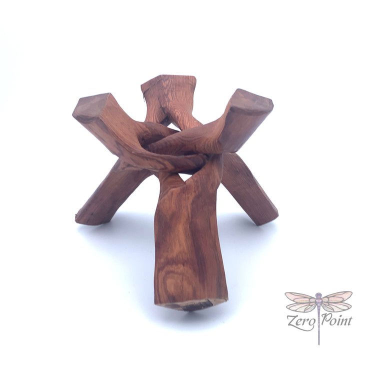 Wooden Cobra Tripod Stand - Zero Point Crystals
