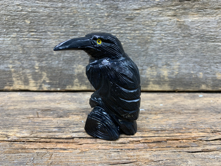 Onyx Carved Raven - Zero Point Crystals