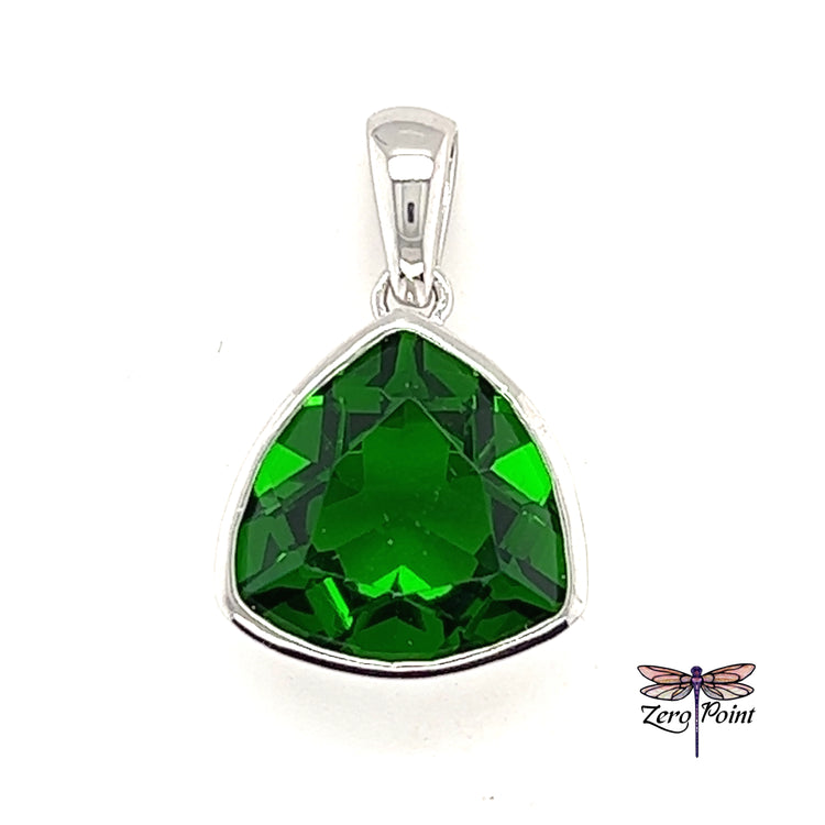 Helenite Trillion Cut Pendant - Zero Point Crystals